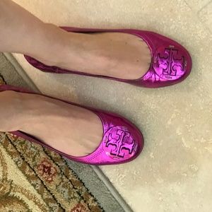 Tory Burch Metallic Reva Flats